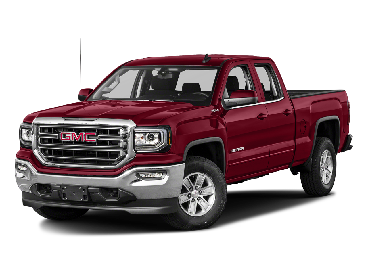 2018 GMC Sierra 1500 SLE in Red Quartz Tintcoat — front three-quarter view