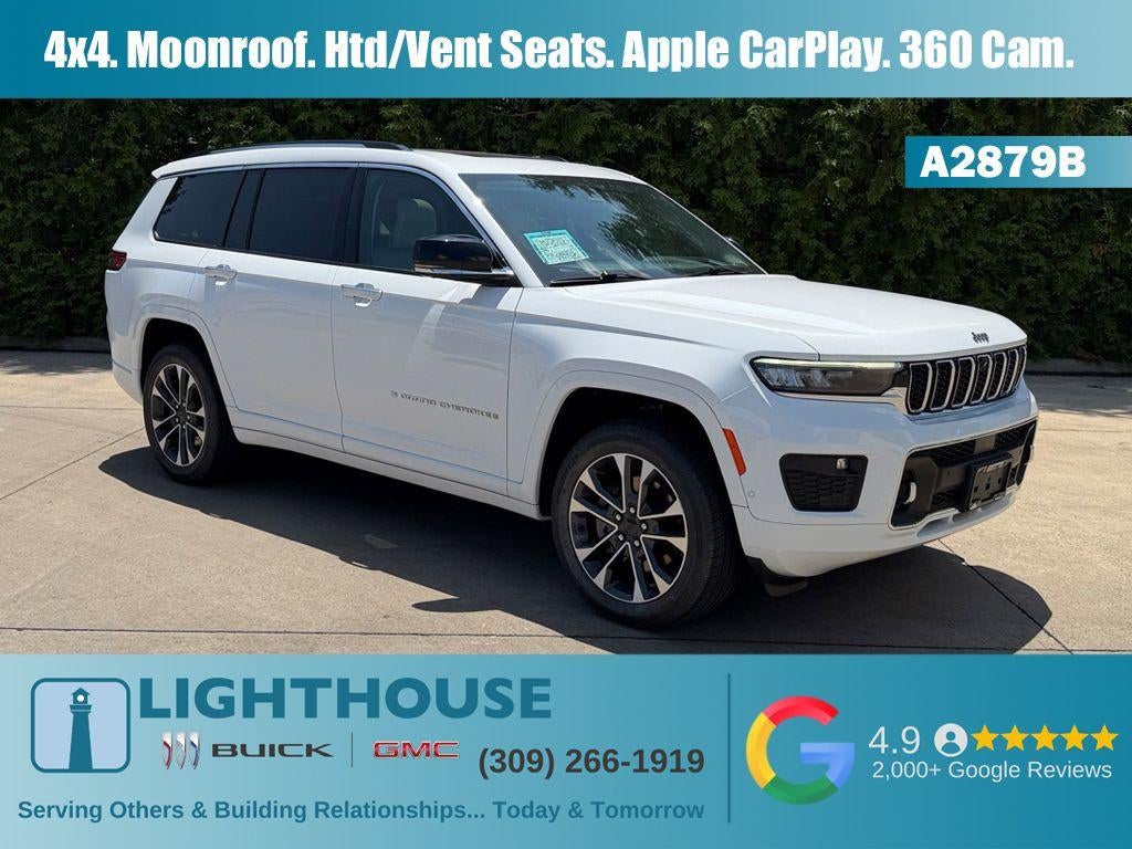 2021 Jeep Grand Cherokee L Overland in White — front three-quarter view