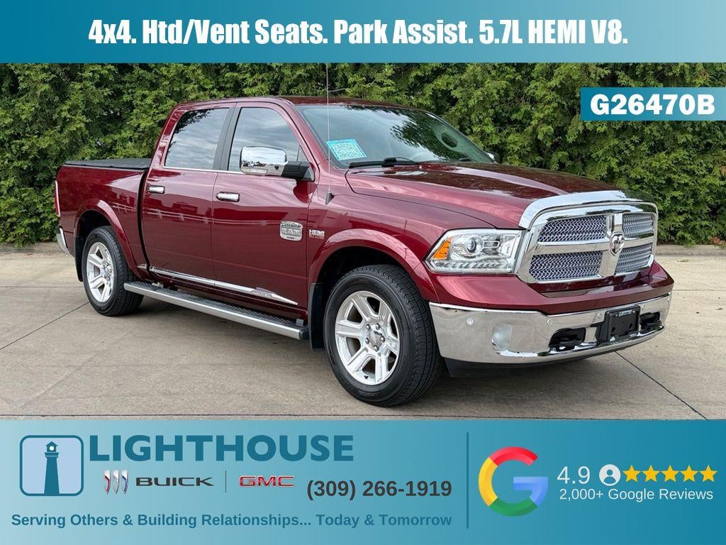 2016 RAM 1500 Laramie Longhorn in Maroon — front three-quarter view