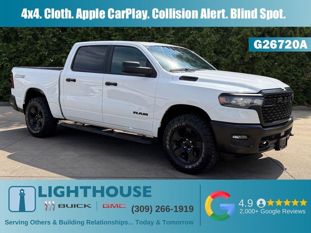 2025 RAM 1500 Warlock in White — front three-quarter view