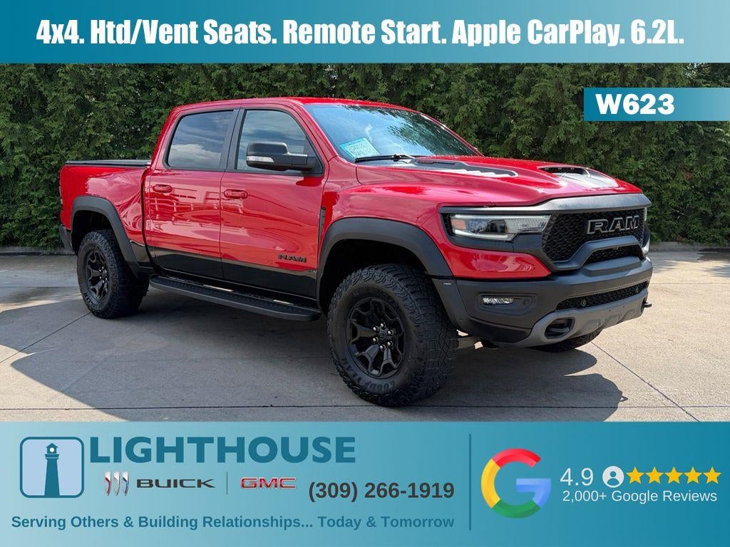2021 RAM 1500 TRX in Red — front three-quarter view