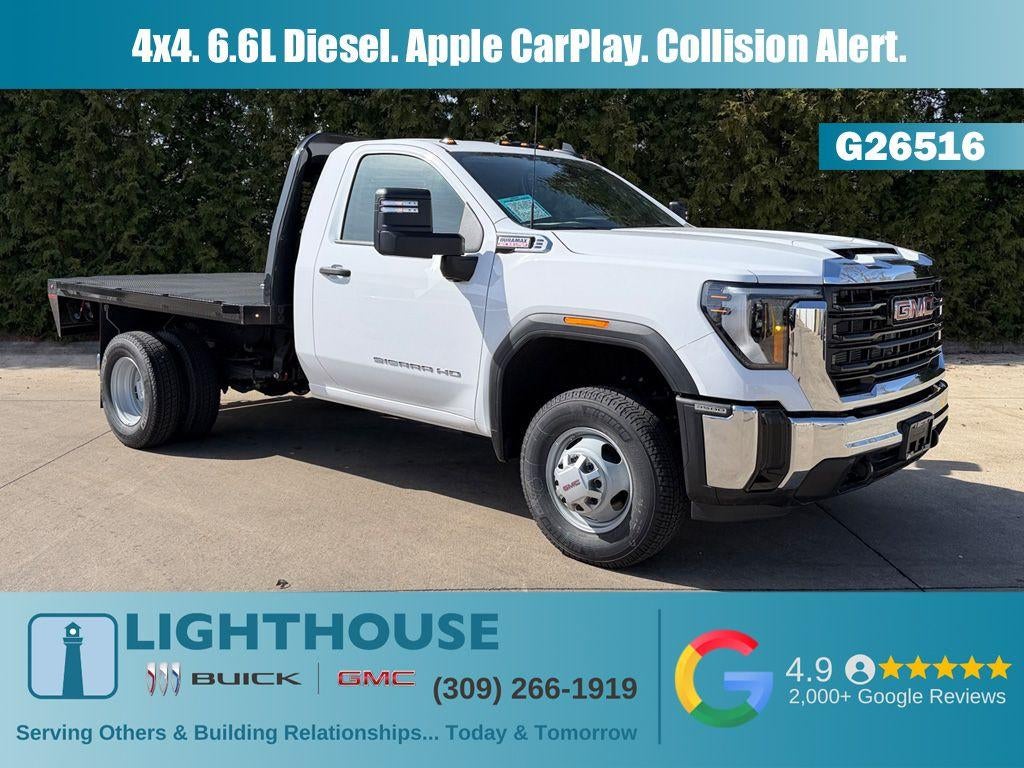 2026 GMC Sierra 3500 HD Chassis Cab Pro in Summit White — front three-quarter view