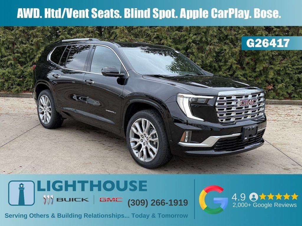 2026 GMC Acadia AWD Denali in Ebony Twilight Metallic — front three-quarter view