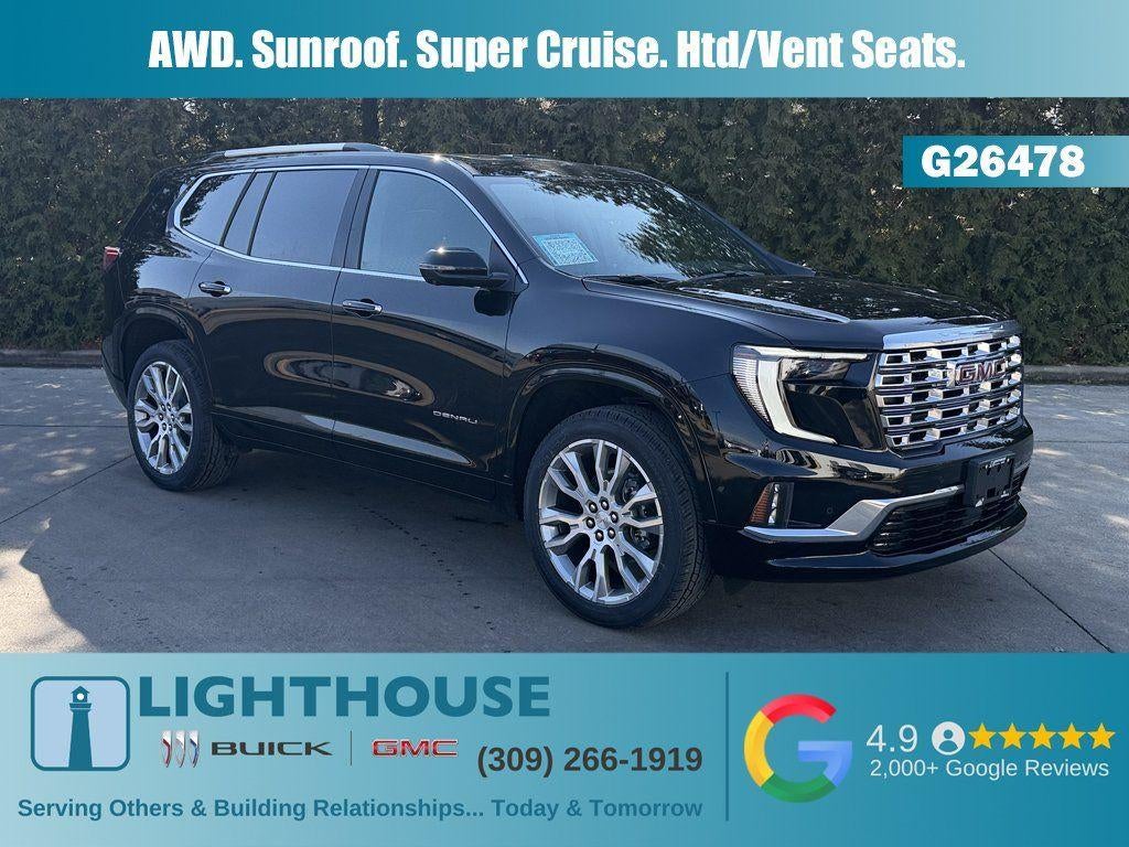 2026 GMC Acadia AWD Denali in Ebony Twilight Metallic — front three-quarter view