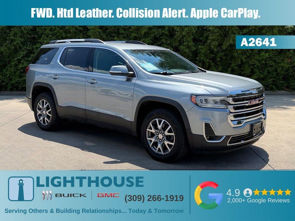 2023 GMC Acadia SLT in Sterling Metallic — front three-quarter view
