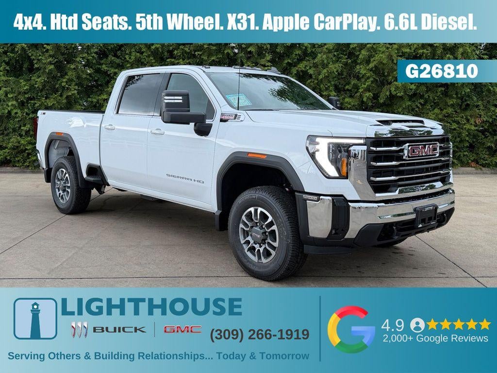 2026 GMC Sierra 2500 HD SLE in Summit White — front three-quarter view