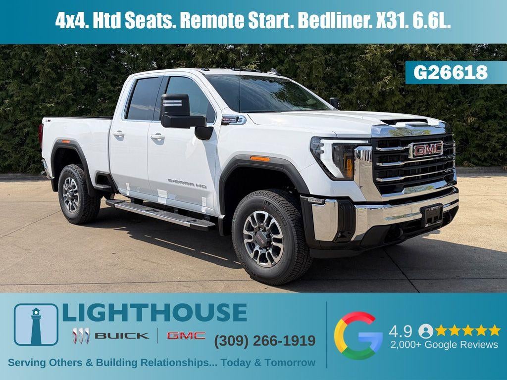 2026 GMC Sierra 2500 HD SLE in Summit White — front three-quarter view