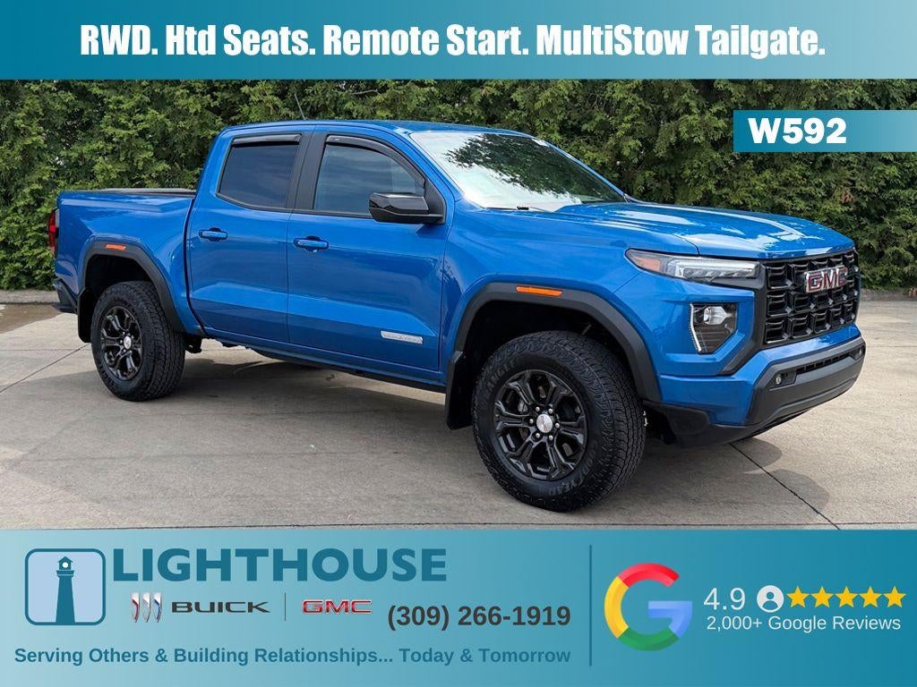 2023 GMC Canyon Elevation in Dynamic Blue Metallic — front three-quarter view