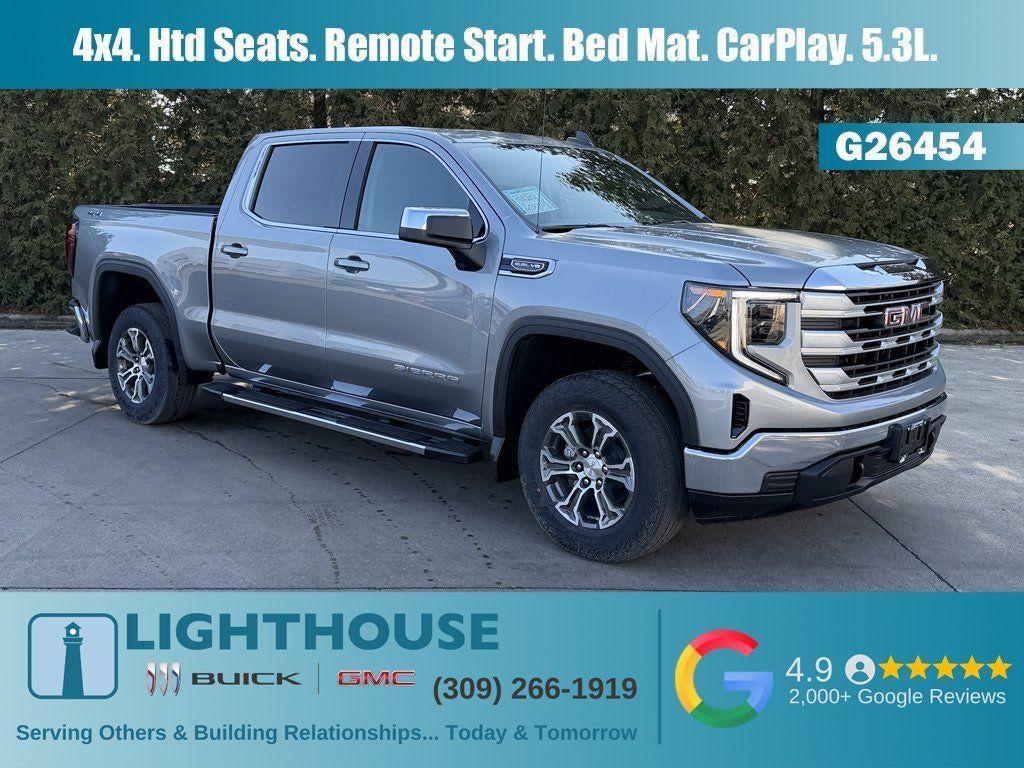 2026 GMC Sierra 1500 SLE in Sterling Metallic — front three-quarter view