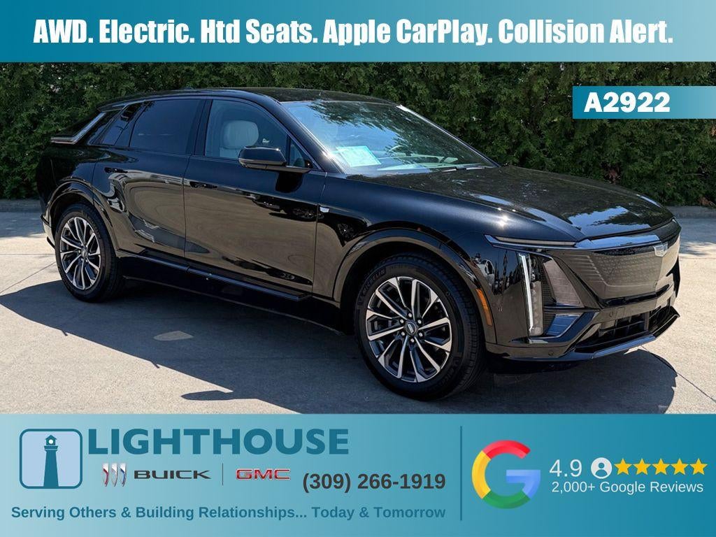 2024 Cadillac LYRIQ Sport in Stellar Black Metallic — front three-quarter view