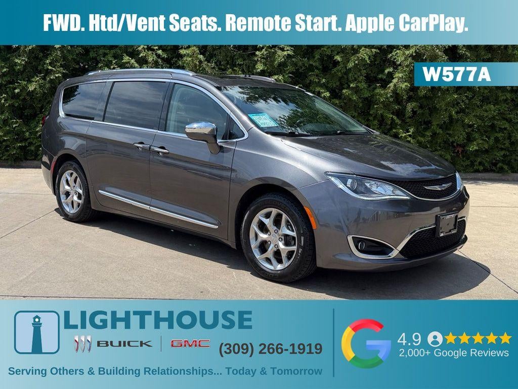 2019 Chrysler Pacifica Limited in Granite Crystal — front three-quarter view