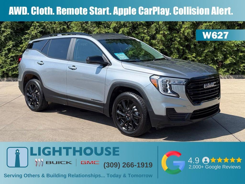 2023 GMC Terrain SLE in Sterling Metallic — front three-quarter view