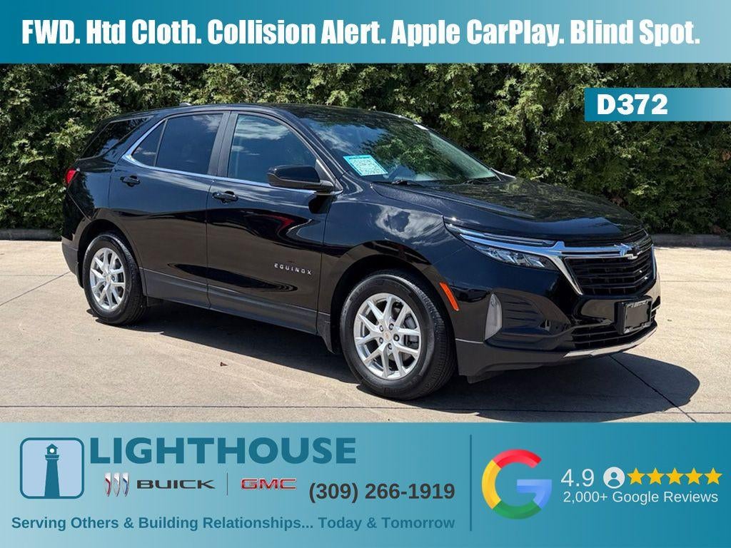 2024 Chevrolet Equinox LT in Mosaic Black Metallic — front three-quarter view