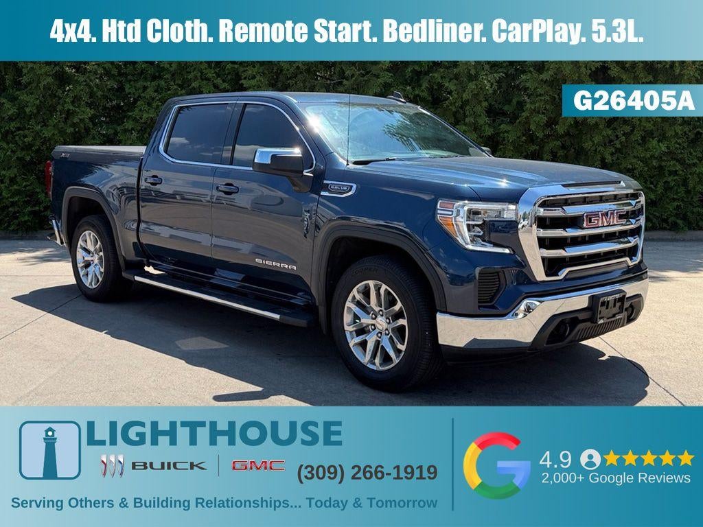 2022 GMC Sierra 1500 Limited SLE in Pacific Blue Metallic — front three-quarter view