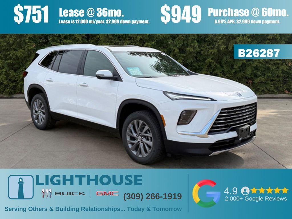 2026 Buick Enclave Preferred in Summit White — front three-quarter view