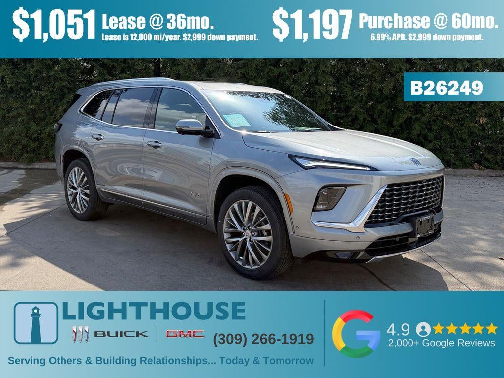 2026 Buick Enclave Avenir in Moonstone Gray Metallic — front three-quarter view