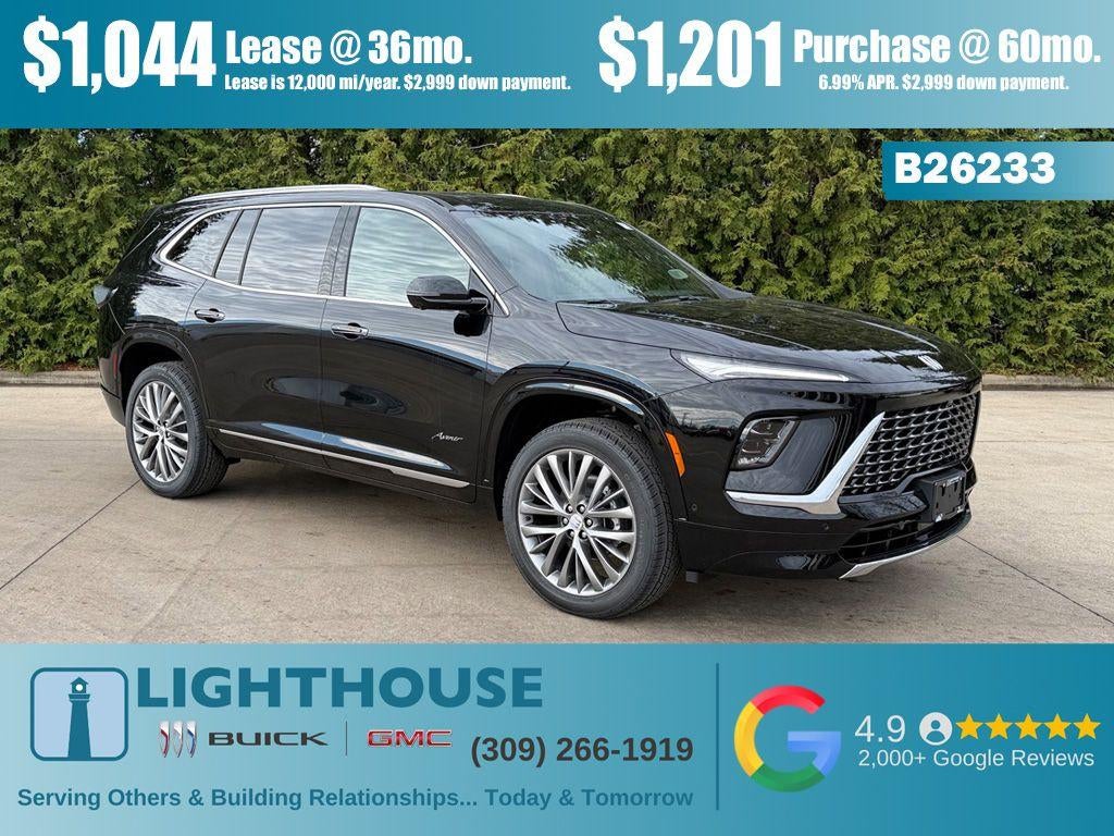 2026 Buick Enclave Avenir in Ebony Twilight Metallic — front three-quarter view