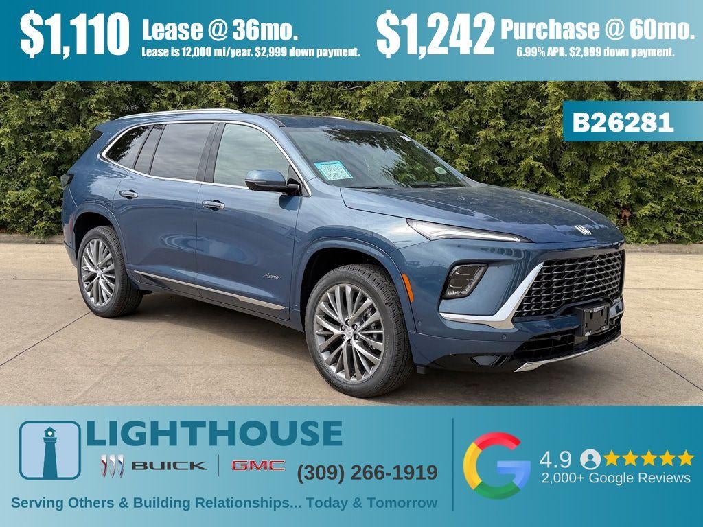 2026 Buick Enclave Avenir in Ocean Blue Metallic — front three-quarter view