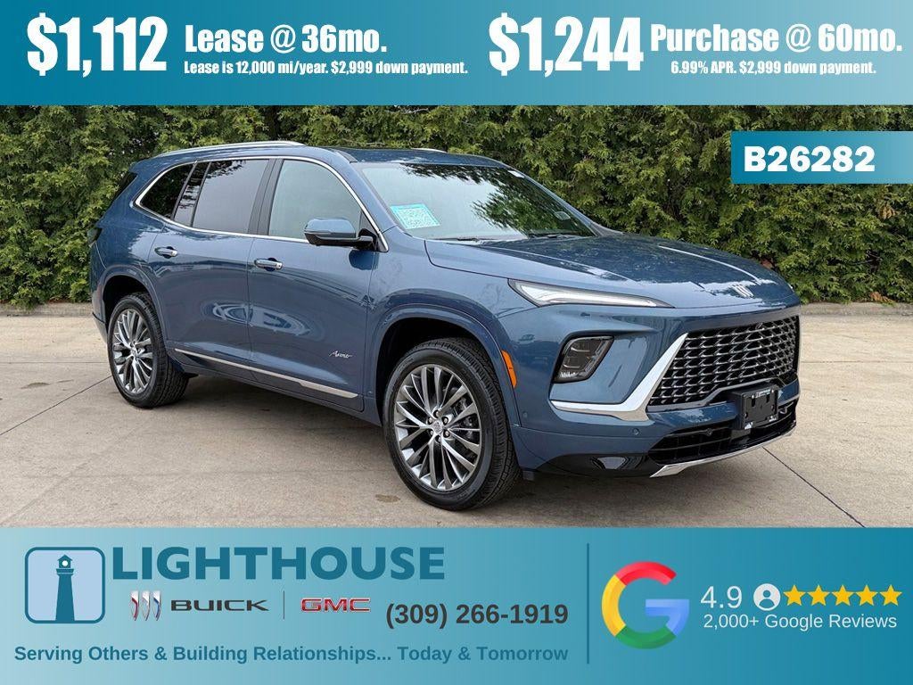 2026 Buick Enclave Avenir in Ocean Blue Metallic — front three-quarter view