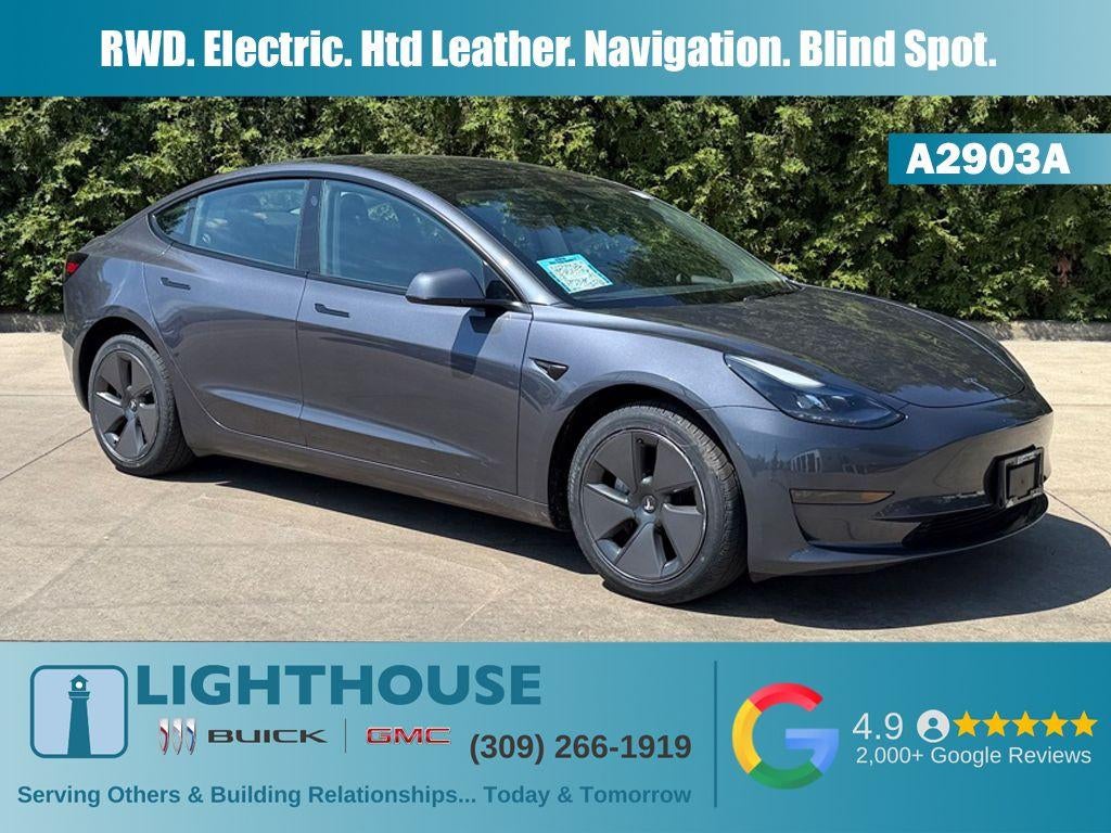 2023 Tesla Model 3 Base in Gray — front three-quarter view