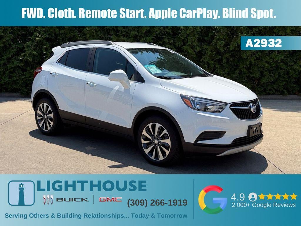 2022 Buick Encore Preferred in Summit White — front three-quarter view