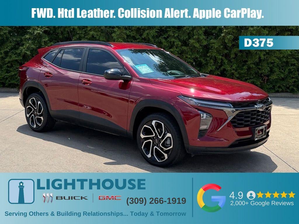 2024 Chevrolet Trax 2RS in Crimson Metallic — front three-quarter view