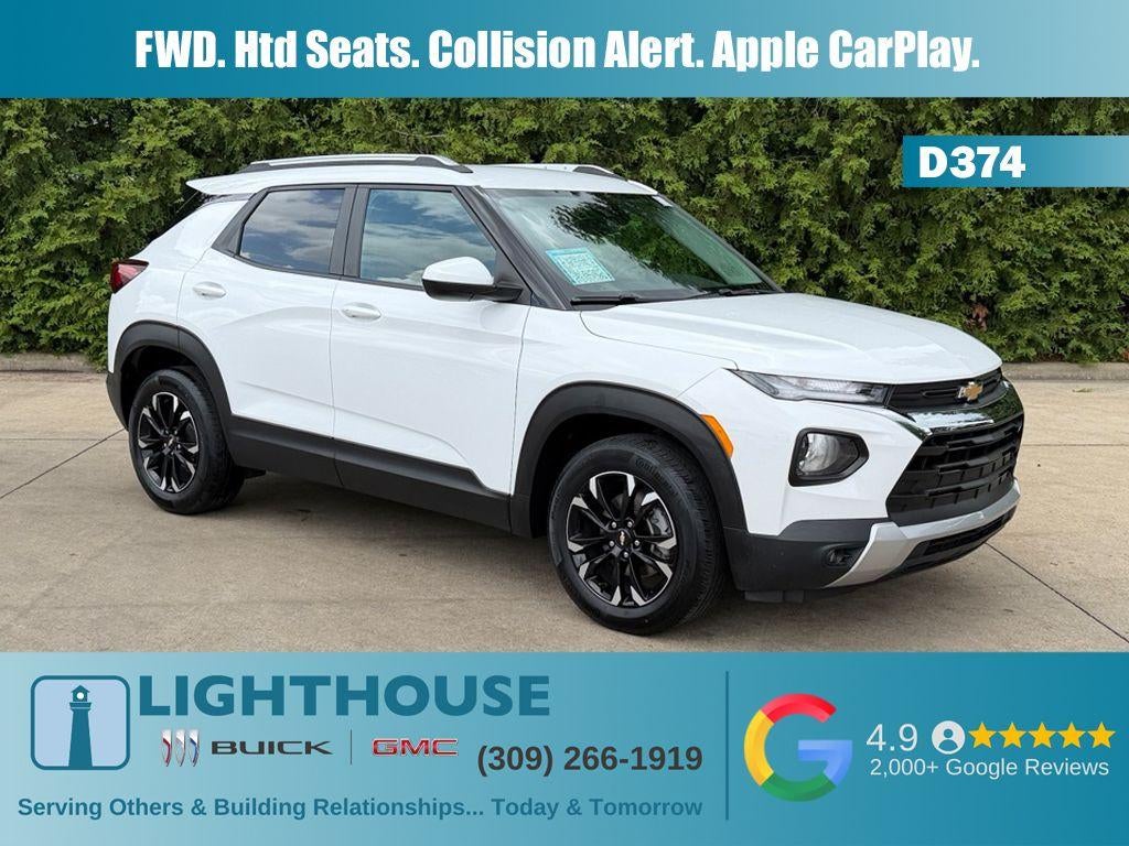 2023 Chevrolet Trailblazer LT in Summit White — front three-quarter view