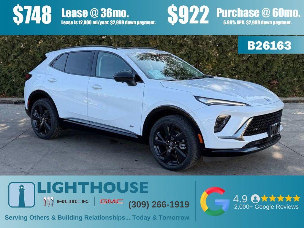 2026 Buick Envision Sport Touring in Iridescent White Tricoat — front three-quarter view