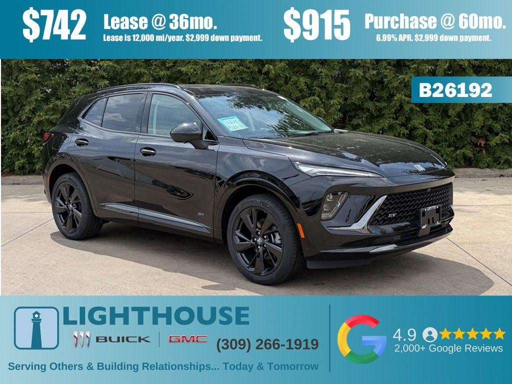 2026 Buick Envision Sport Touring in Ebony Twilight Metallic — front three-quarter view