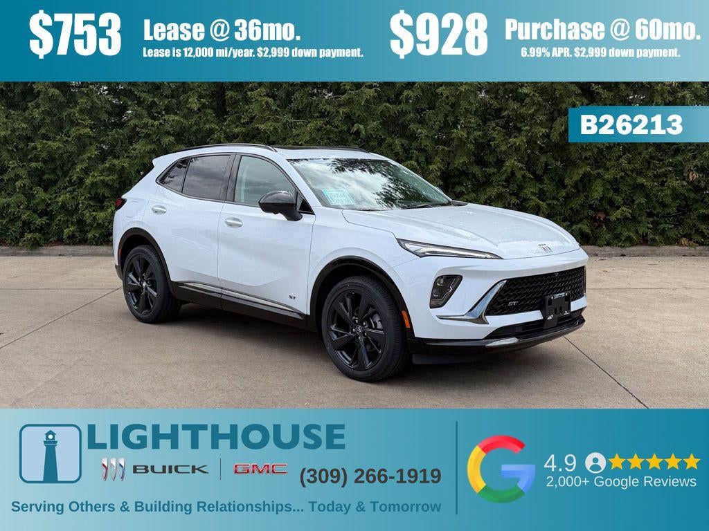 2026 Buick Envision Sport Touring in Iridescent White Tricoat — front three-quarter view