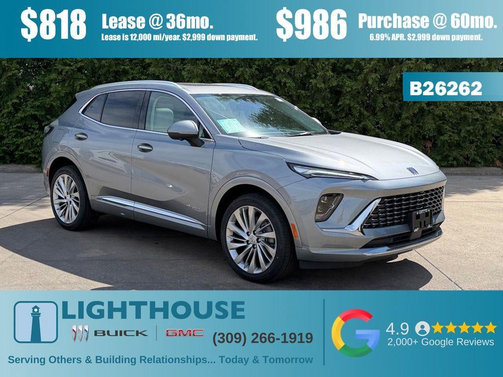2026 Buick Envision Avenir in Moonstone Gray Metallic — front three-quarter view