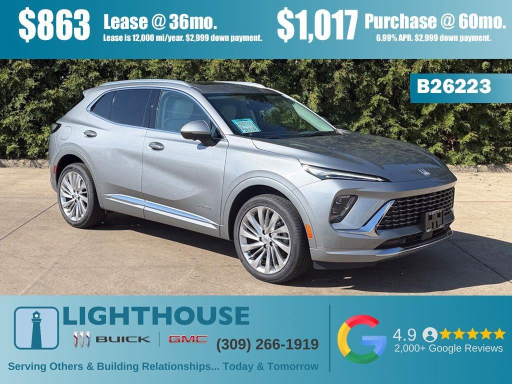 2026 Buick Envision Avenir in Moonstone Gray Metallic — front three-quarter view