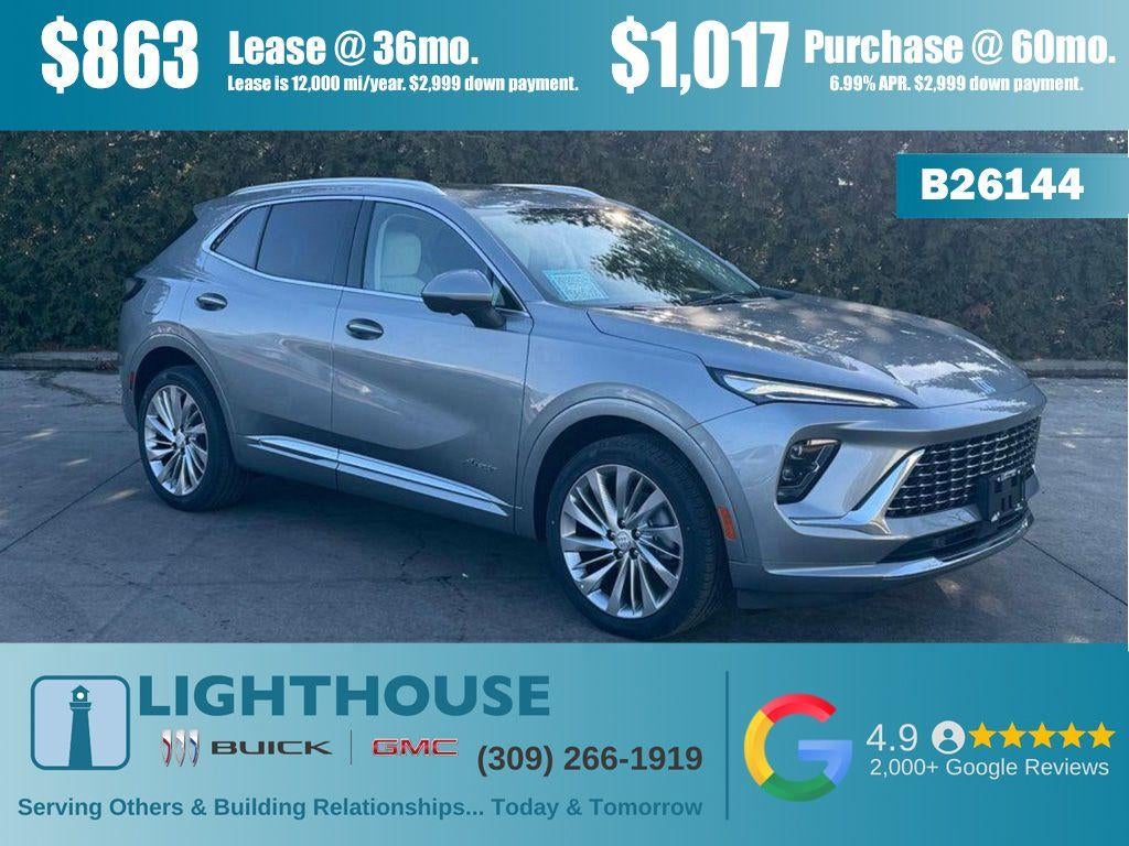 2026 Buick Envision Avenir in Moonstone Gray Metallic — front three-quarter view